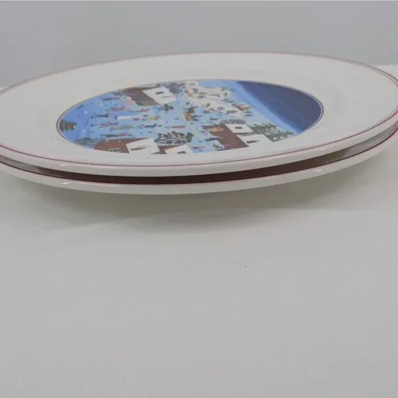 Set of 2 Villeroy & Boch Naif Christmas Dinner Plate Laplau 10.5 in diameter - Picture 6 of 11